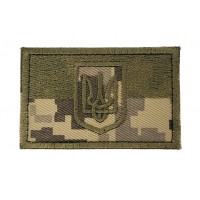 Шеврон Флаг с гербом Пиксель (размер 5х8 см)