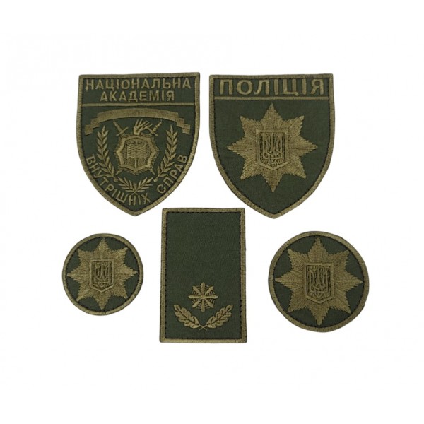 Комплект нашивок Полиция Олива - 3585340