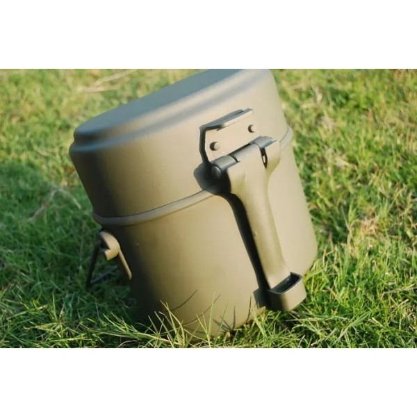 Котелок армейский походный алюминиевый из трех предметов (162х95хH170 мм) Олива - 3585439 Котелок армейский походный алюминиевый из трех предметов (162х95хH170 мм) Олива - 3585439