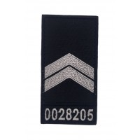 Погон на липучке Полиции Младший сержант с номером Черный (размер 5х10 см)
