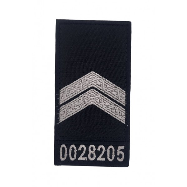 Погон на липучке Полиции Младший сержант с номером Черный (размер 5х10 см) - 3585739