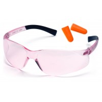 Захисні окуляри Pyramex Mini-Ztek (light pink) combo, рожеві (беруші входять до комплекту)