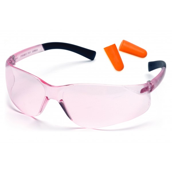Захисні окуляри Pyramex Mini-Ztek (light pink) combo, рожеві (беруші входять до комплекту) - 3587160