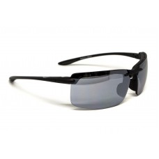 Очки защитные Global Vision Wheelin Black (flash mirror) серые зеркальные линзы в черной оправе