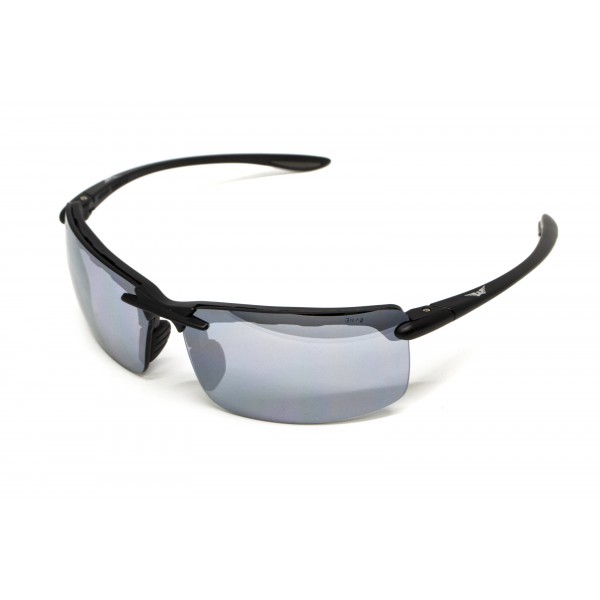 Очки защитные Global Vision Wheelin Black (flash mirror) серые зеркальные линзы в черной оправе - 3587220