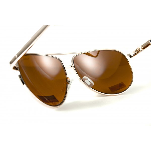 Окуляри захисні відкриті Global Vision Aviator-4 (drive mirror) коричневі - 3587121