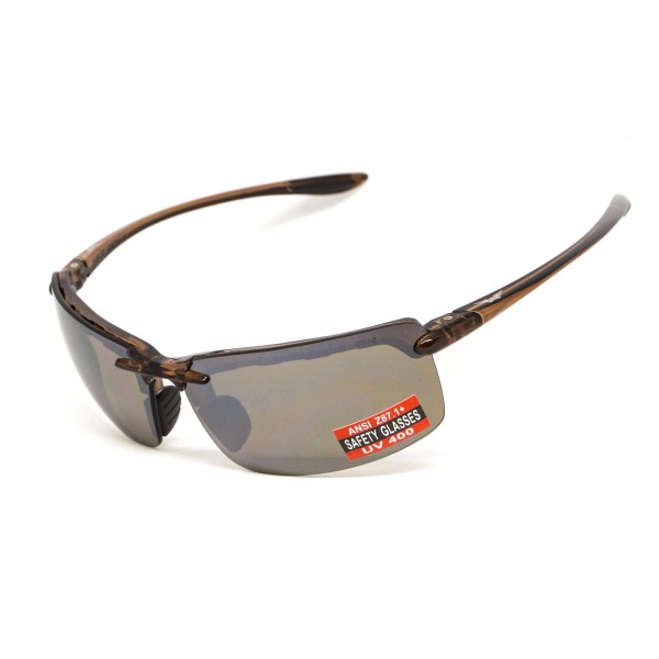 Очки защитные Global Vision Wheelin Crystal Brown (drive mirror), зеркальные коричневые линзы в полупрозрачной коричневой оправе - 3587221