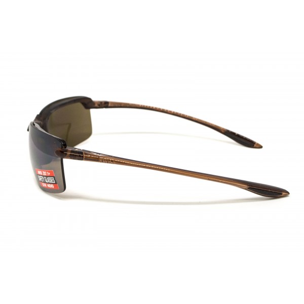 Очки защитные Global Vision Wheelin Crystal Brown (drive mirror), зеркальные коричневые линзы в полупрозрачной коричневой оправе - 3587221