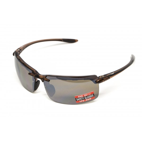 Очки защитные Global Vision Wheelin Crystal Brown (drive mirror), зеркальные коричневые линзы в полупрозрачной коричневой оправе - 3587221