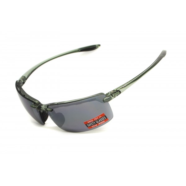 Очки защитные Global Vision Wheelin Crystal Gray (flash mirror) серые зеркальные линзы в полупрозрачной серой оправе - 3587222