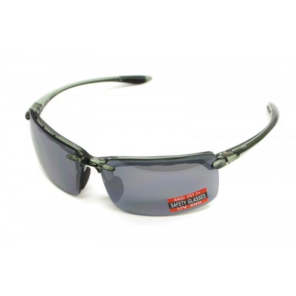 Очки защитные Global Vision Wheelin Crystal Gray (flash mirror) серые зеркальные линзы в полупрозрачной серой оправе - 3587222