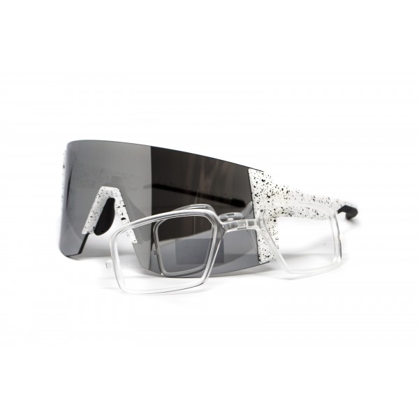 Окуляри захисні Global Vision Astro+RX White (G-Tech™ silver), дзеркальні сірі в білій оправі з діоптрійною вставкою в комплекті - 3587223