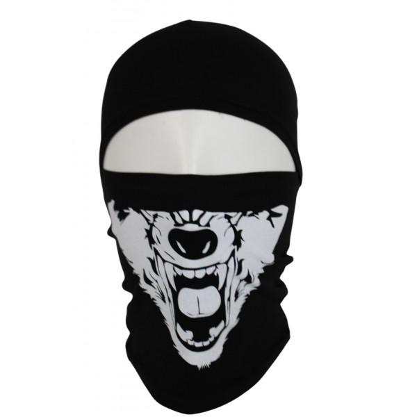 Балаклава с принтом Волк Черная - 3243091
