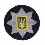 Шеврон кокарда Полиции Черный (размер 6х6 см)