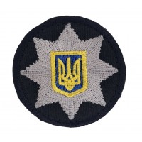 Шеврон кокарда Поліції Чорний (розмір 6х6 см)