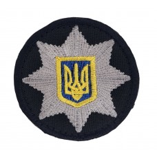 Шеврон кокарда Поліції Чорний (розмір 6х6 см)