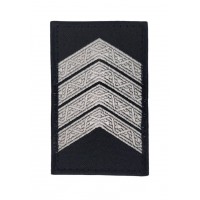 Погон на липучці Поліції Старший сержант Чорний (розмір 5х8 см)