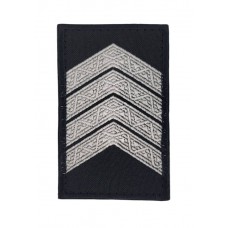 Погон на липучке Полиции Старший сержант Черный  (размер 5х8 см)