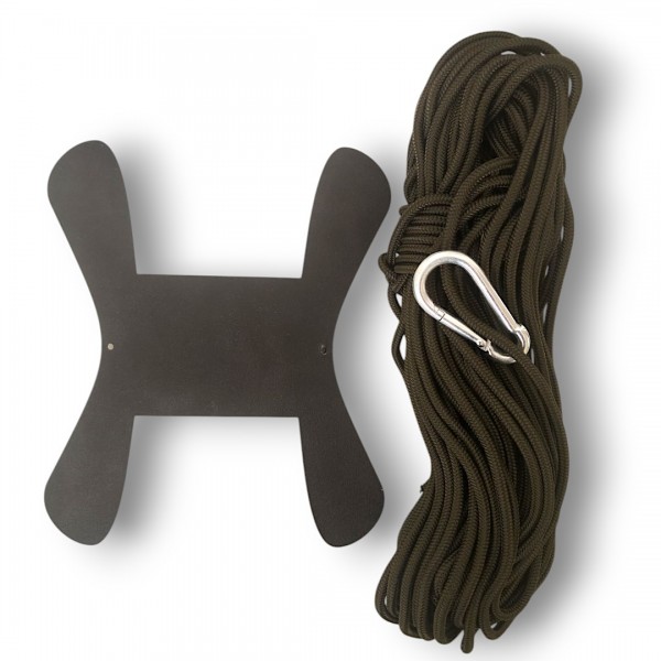 Мотовило с карабином и шнуром 40м Олива - 3575457