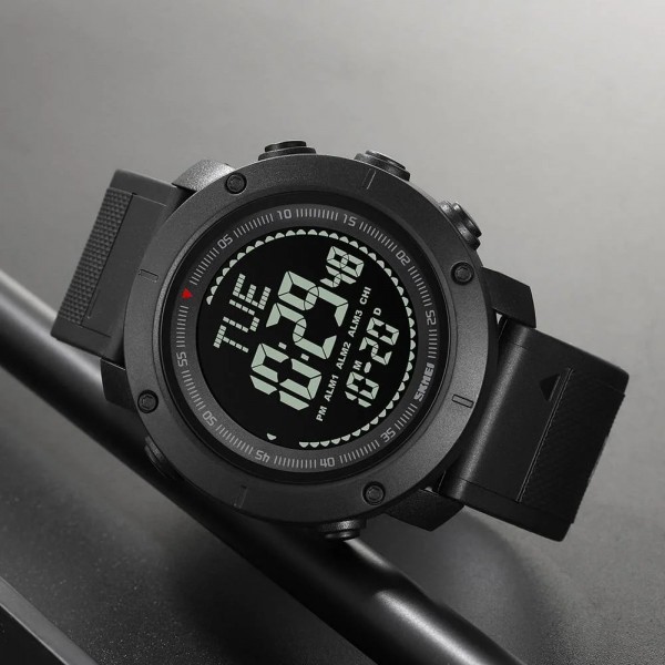 Годинник тактичний чоловічий Skmei 2095BK Black Compass - 3588644