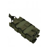 Одинарний штурмовий підсумок для магазинів АК на системі Molle пластикові бока МК Олива