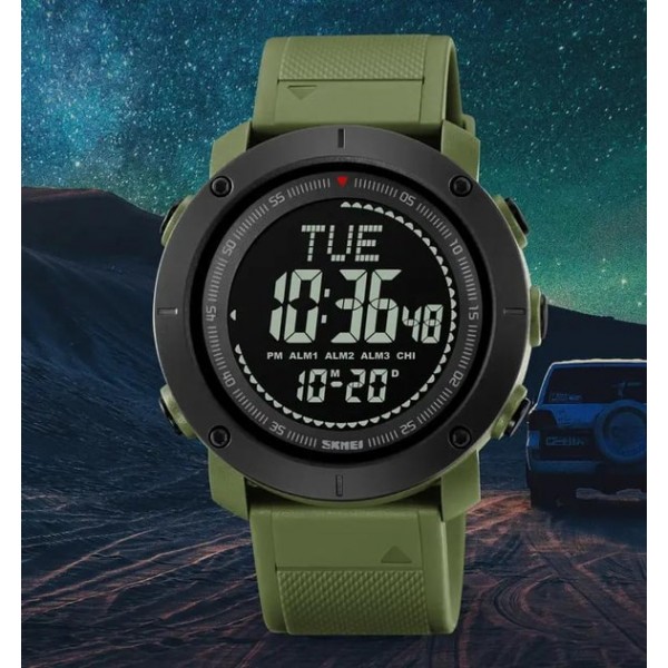 Часы тактические мужские Skmei Army Green Compass 2095AG - 3585811