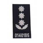 Погон на липучці Поліції Полковник з номером Чорний (розмір 5х10 см)