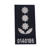 Погон на липучке Полиции Полковник с номером Черный (размер 5х10 см)