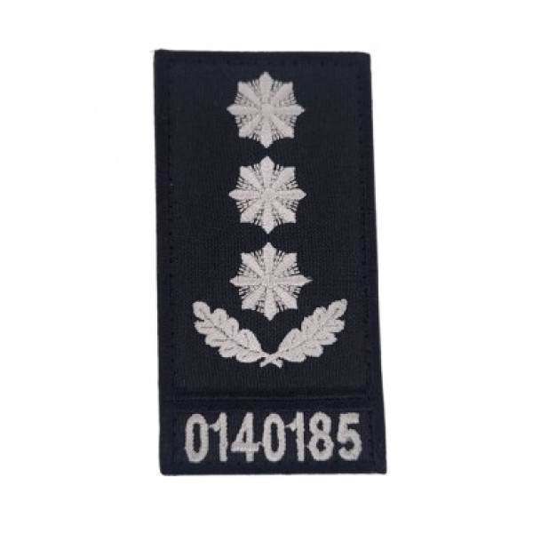 Погон на липучці Поліції Полковник з номером Чорний (розмір 5х10 см) - 3585824