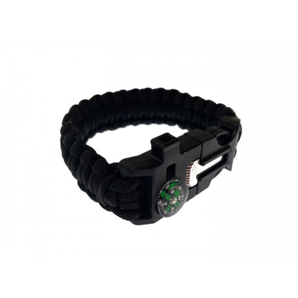 Браслет выживания с компасом и кресалом Китай Черный - 3585906