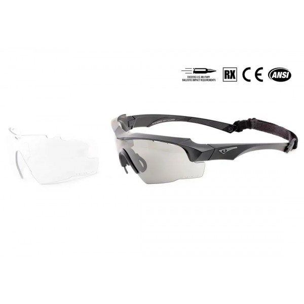 Тактические баллистические очки BLUEYE Jager со сменными линзами дымчатые+прозрачные - 3585911