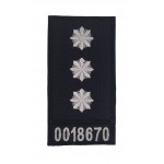 Погон на липучці Поліції з номером Старший лейтенант Чорний (розмір 5х10 см)