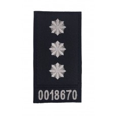 Погон на липучке Полиции с номером Старший лейтенант Черный (размер 5х10 см)