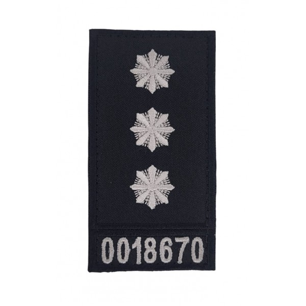 Погон на липучке Полиции с номером Старший лейтенант Черный (размер 5х10 см) - 3585926