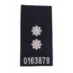 Погон на липучке Полиции с номером Лейтенант Черный (размер 5х10 см)