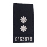 Погон на липучці Поліції з номером Лейтенант Чорний (розмір 5х10 см)