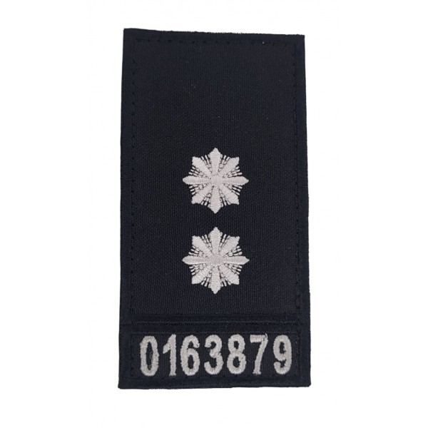 Погон на липучке Полиции с номером Лейтенант Черный (размер 5х10 см) - 3585927