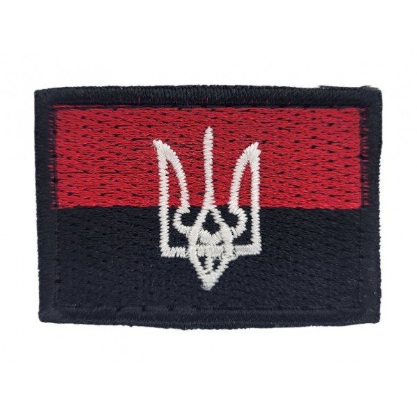 Шеврон Флаг с Тризубом Красно-черный (размер 3х4.5 см) - 3585928