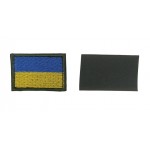 Шеврон Флаг ВСУ с обратной липучкой Олива+цвет (размер 4.5×3 см)