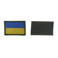 Шеврон Флаг ВСУ с обратной липучкой Олива+цвет (размер 4.5×3 см)