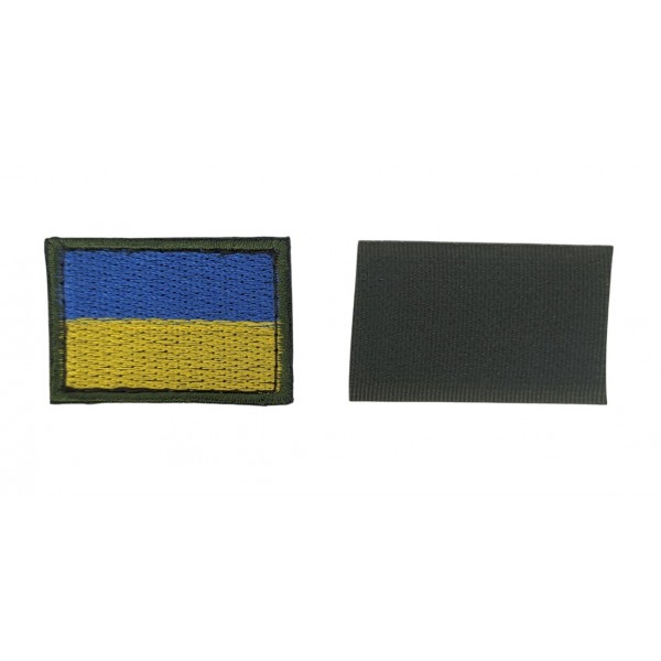Шеврон Флаг ВСУ с обратной липучкой Олива+цвет (размер 4.5×3 см) - 3586695