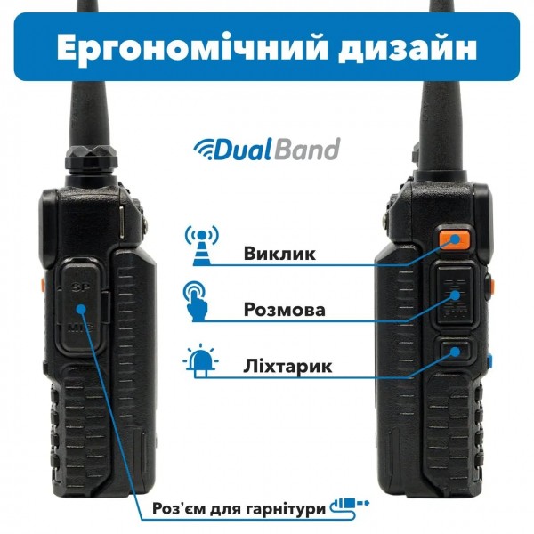 Рація Baofeng UV-5RUSH 8 Ватт, 2800мАг, 144-148/420-450МГц - 3586715 Рація Baofeng UV-5RUSH 8 Ватт, 2800мАг, 144-148/420-450МГц - 3586715