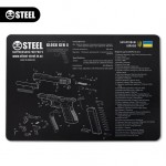 Коврик Steel для чистки оружия с взрыв-схемой пистолета Glock Gen 4
