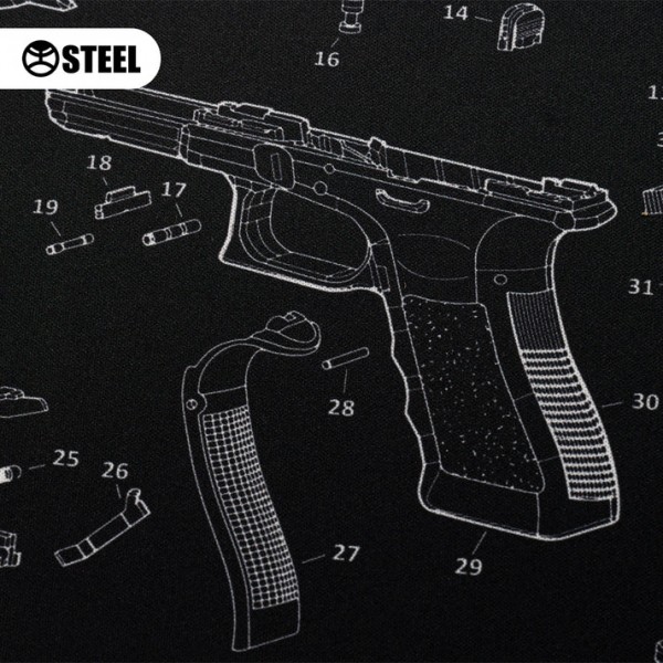 Коврик Steel для чистки оружия с взрыв-схемой пистолета Glock Gen 4 - 3586729 Коврик Steel для чистки оружия с взрыв-схемой пистолета Glock Gen 4 - 3586729