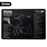 Коврик Steel для чистки оружия с взрыв-схемой пистолета Glock Gen 5