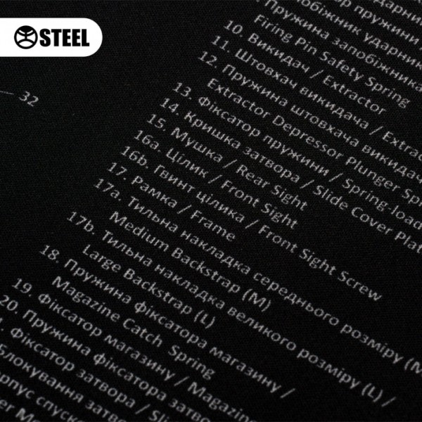 Коврик Steel для чистки оружия с взрыв-схемой пистолета Glock Gen 5 - 3586730 Коврик Steel для чистки оружия с взрыв-схемой пистолета Glock Gen 5 - 3586730