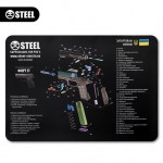 Коврик Steel для чистки оружия с взрыв-схемой пистолета ФОРТ 17