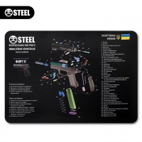 Коврик Steel для чистки оружия с взрыв-схемой пистолета ФОРТ 17