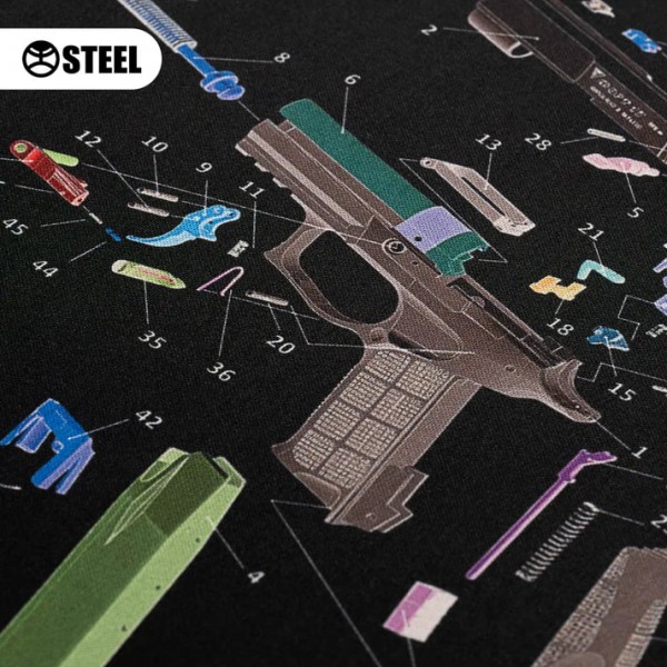 Коврик Steel для чистки оружия с взрыв-схемой пистолета ФОРТ 17 - 3586732 Коврик Steel для чистки оружия с взрыв-схемой пистолета ФОРТ 17 - 3586732