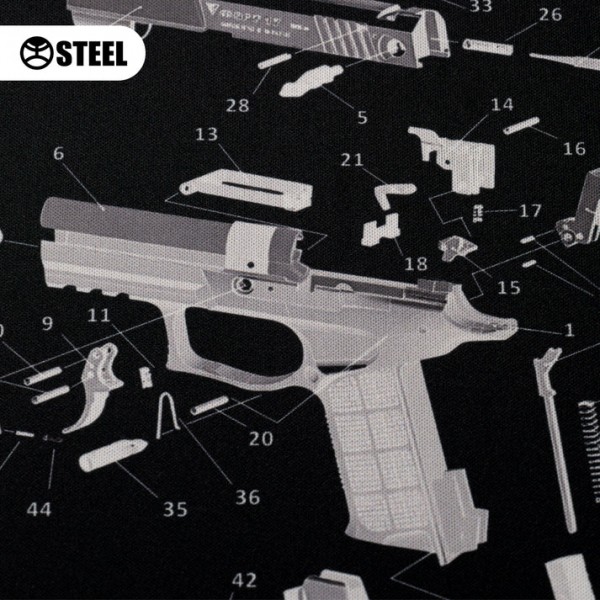 Коврик Steel для чистки оружия с взрыв-схемой пистолета ФОРТ 17 - 3586732 Коврик Steel для чистки оружия с взрыв-схемой пистолета ФОРТ 17 - 3586732